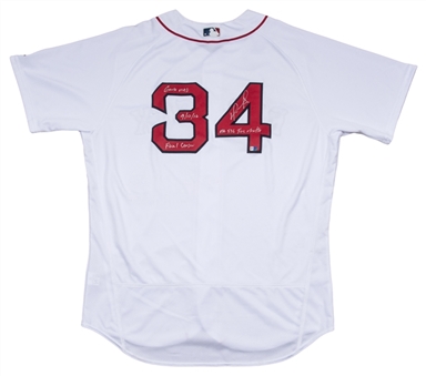 2016 David Ortiz Game Used, Signed & Inscribed Boston Red Sox Home Jersey Worn For Home Run #536 On 9/12/16 Tying Mickey Mantle (MLB Authenticated & Fanatics)